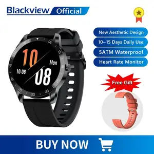blackview x1 smartwatch 5atm waterproof heart rate men women sports clock sleep monitor ultra long battrey for ios android phone free global shipping