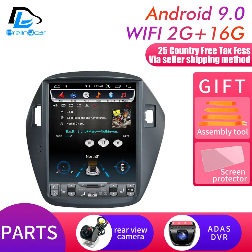 WIFI 2G16G add DVR 32G rom android 9,0 навигационная система вертикального типа радио bluetooth стерео плеер для hyundai ix35 tucson автомобильный мультимедийный плеер - Цвет: WIFI 2G16G add DVR