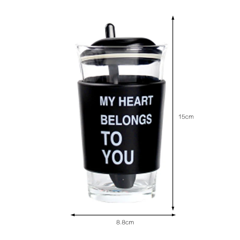 400 мл Творческий Стекло Кофе кружка с ложкой ПК Молоко Фруктовый сок Чай кружки