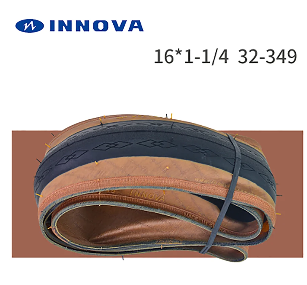 INNOVA 349 маленькая Ткань Складная велосипедная шина в стиле ретро желтые края 16*1 25