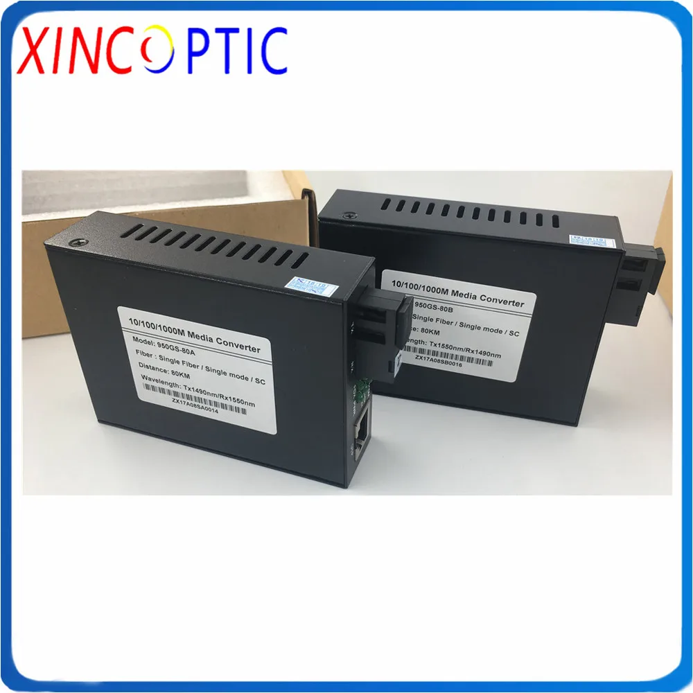 Медиаконвертер 1490/1550nm SC/UPC однопроводный медиаконвертер 80 км 1000 м /м гигабитный