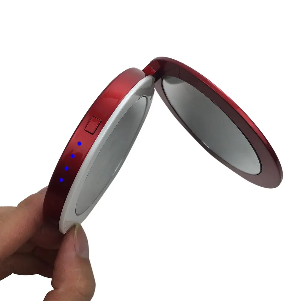 Двухстороннее зеркало для макияжа со светодиодной подсветкой USB-зарядка