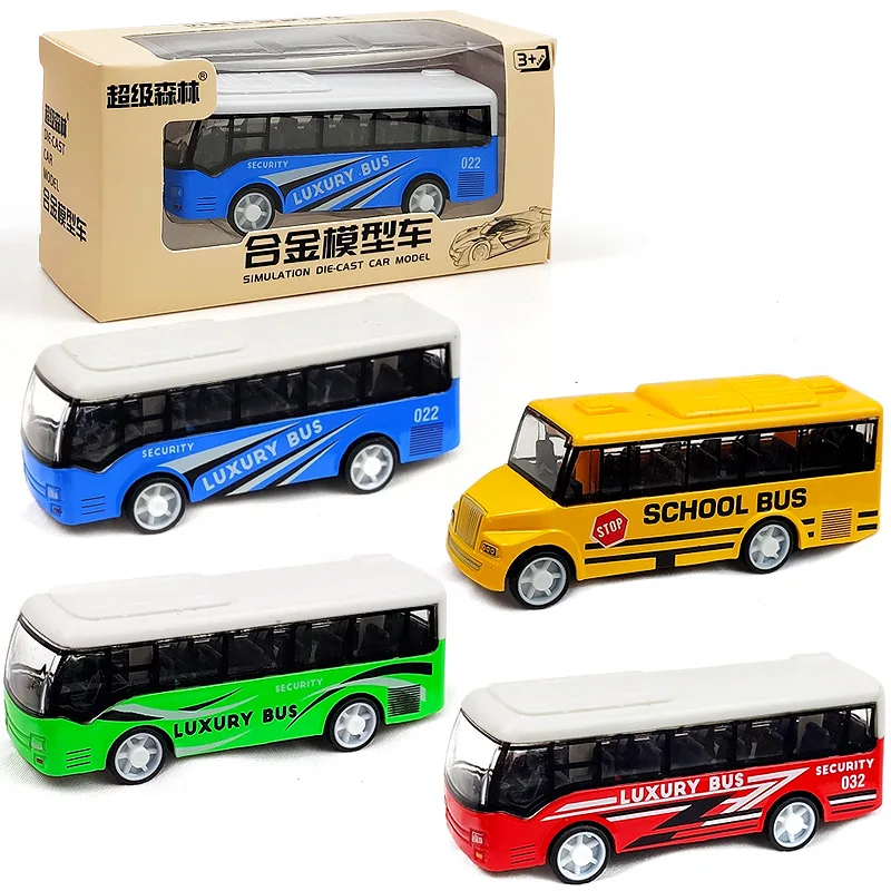 

Children's alloy toy recoil bus model children's alloy toy metal car model toy car
