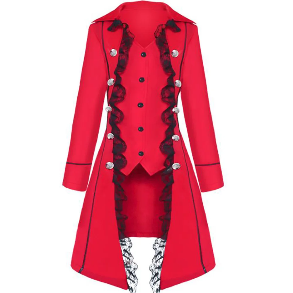 Женская винтажная куртка в стиле ретро двубортная викторианском стимпанк с