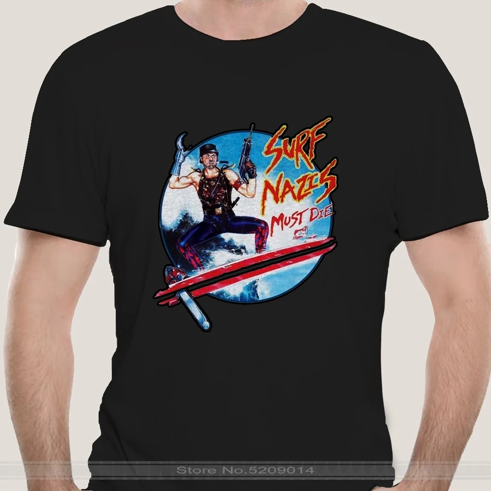 Surf фашистов должен умереть футболка Ретро 80S ужас фантастического фильма Troma