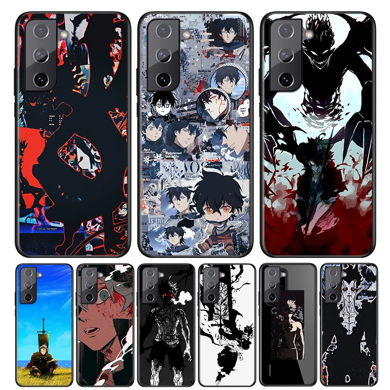 

Phone Case For Samsung Galaxy S21 S20 FE Ultra Lite S10 5G S10E S9 S8 S7 S6 Edge Plus Anime Black Clover Soft TPU Cover