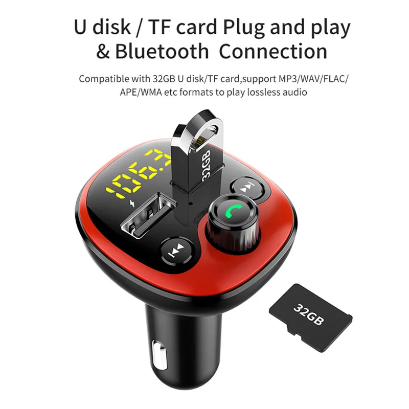 Автомобильный комплект JaJaBor с Bluetooth громкой связи fm передатчик 5 0 двойной USB