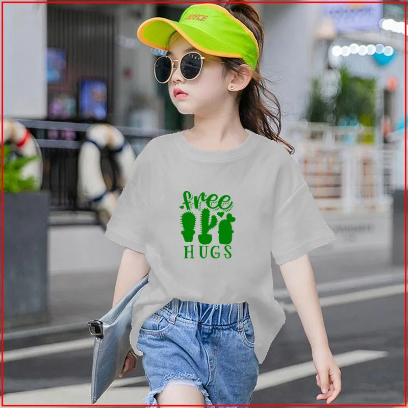 Бесплатная доставка Забавная детская футболка с изображением кактуса Детские