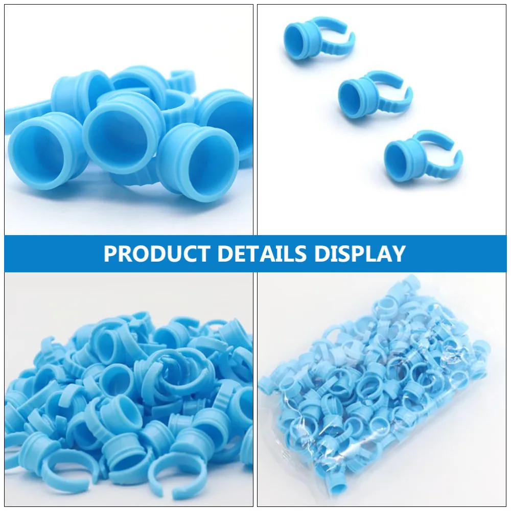 

200pcs Makeup Pigment Ink Glue Cup Finger Ink Cup Nail Art Rings Holder