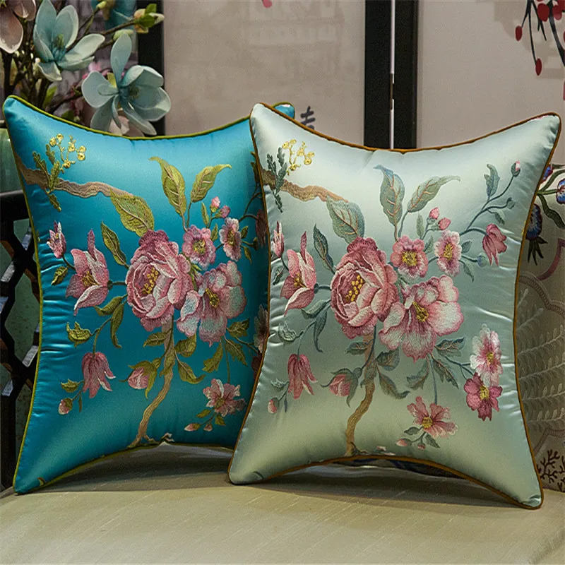 free shipping classical chinese style flowers throw Pillow with inner 45x45cm embroidery cushion pillow chair decorative | Дом и сад