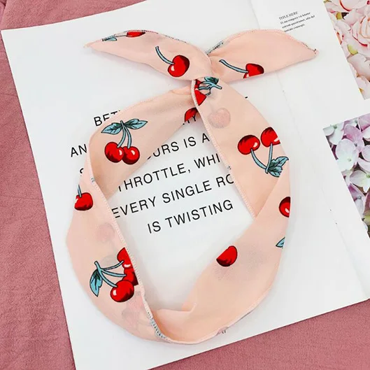 as picture 36 Корейская версия кроличьих ушек, завязанные проволокой ленты для волос, шапки, металлический проволочный шарф, Женская повязка на голову, аксессуары для волос для девочек - Цвет: as picture 36