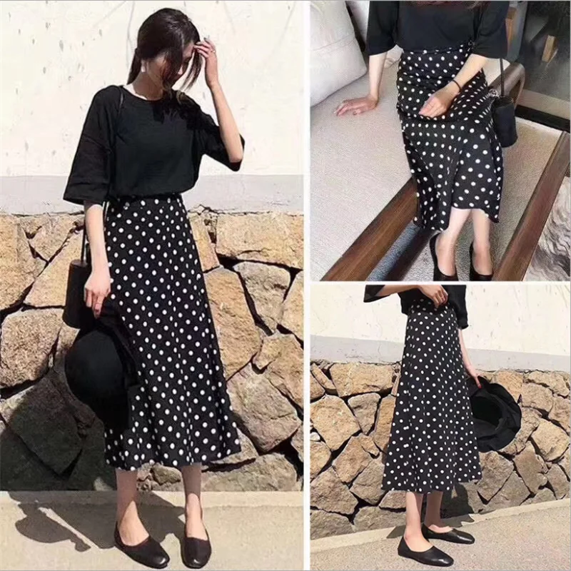 

Summer High Waist Chiffon Women Midi Skirts Casual Floral Print Female Beach A-line Skirts New Arrival