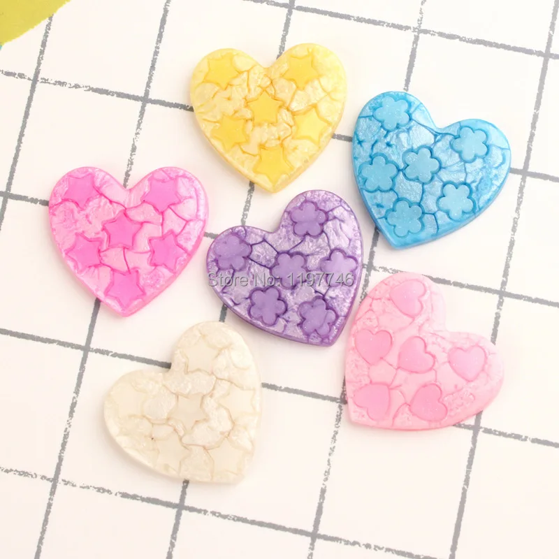 Кабошоны из смолы с трещинами в форме сердца красивые разбитые искусственные