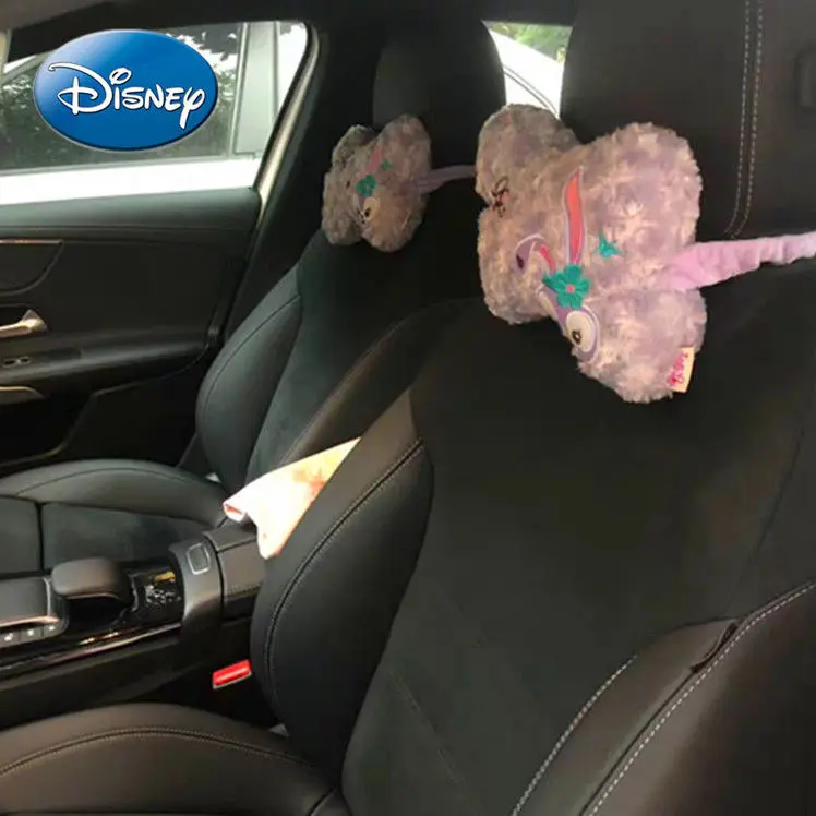 

Disney Star Delu Car Headrest Cute Purple Rabbit Neck Pillow Cushion Car Business Travel Fatigue Pillow Car Interior Decorations