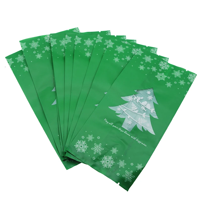 WEIGAO 60pcs Christmas Gift Bags Xmas Tree Plastic Box Packing Bag New Year Kids Favor Candy Navidad Party | Дом и сад