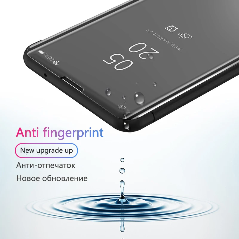 Зеркальный умный флип чехол для Xiaomi Redmi Note 4X роскошные оригинальные магнитные