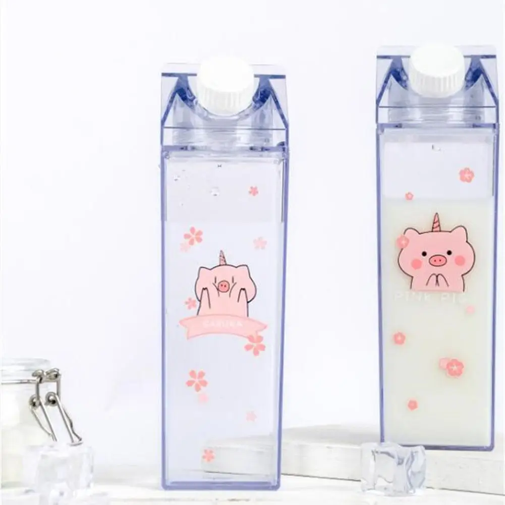 Уникальные Симпатичные Мини бутылки для воды коробка молока прозрачная