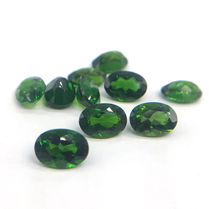 Натуральный хром CSJ диопсид незакрепленный драгоценный камень овальной огранки