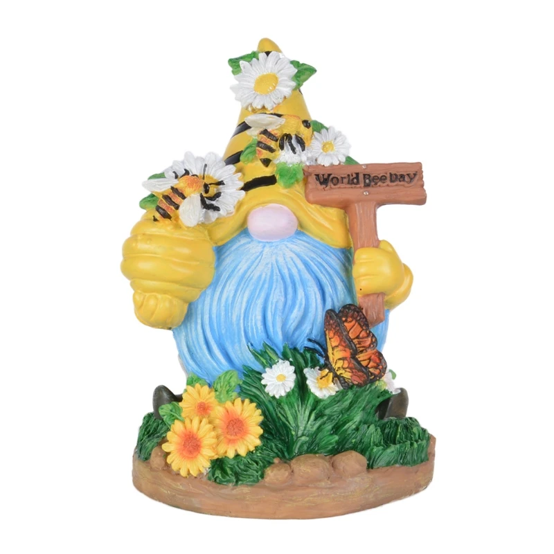 

LXAF подсолнечника Мёд статуя гнома мир пчела день садовая Статуэтка орнамент для дворика газон крыльцо украшения