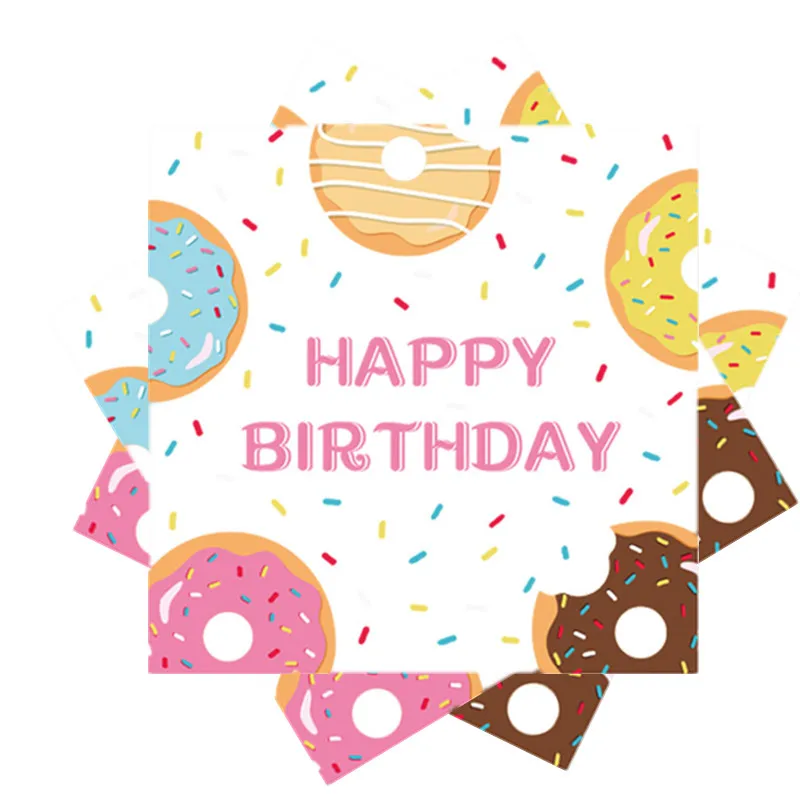 Десертная бумажная тарелка Пончик вечерние праздничный декор конфеты торт