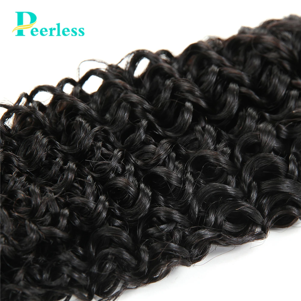 PEERLESS Virgin Hair Weave бразильские кудрявые вьющиеся волосы 4 пряди средний коэффициент Необработанные необработанные человеческие волосы для наращивания