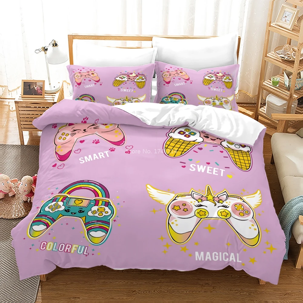 

Fashion Gamepad Game Controller 3D Printed Bedding Set 2/3pcs Duvet Cover with Pillowcase Set Bed Linens Home Textile for Gamer