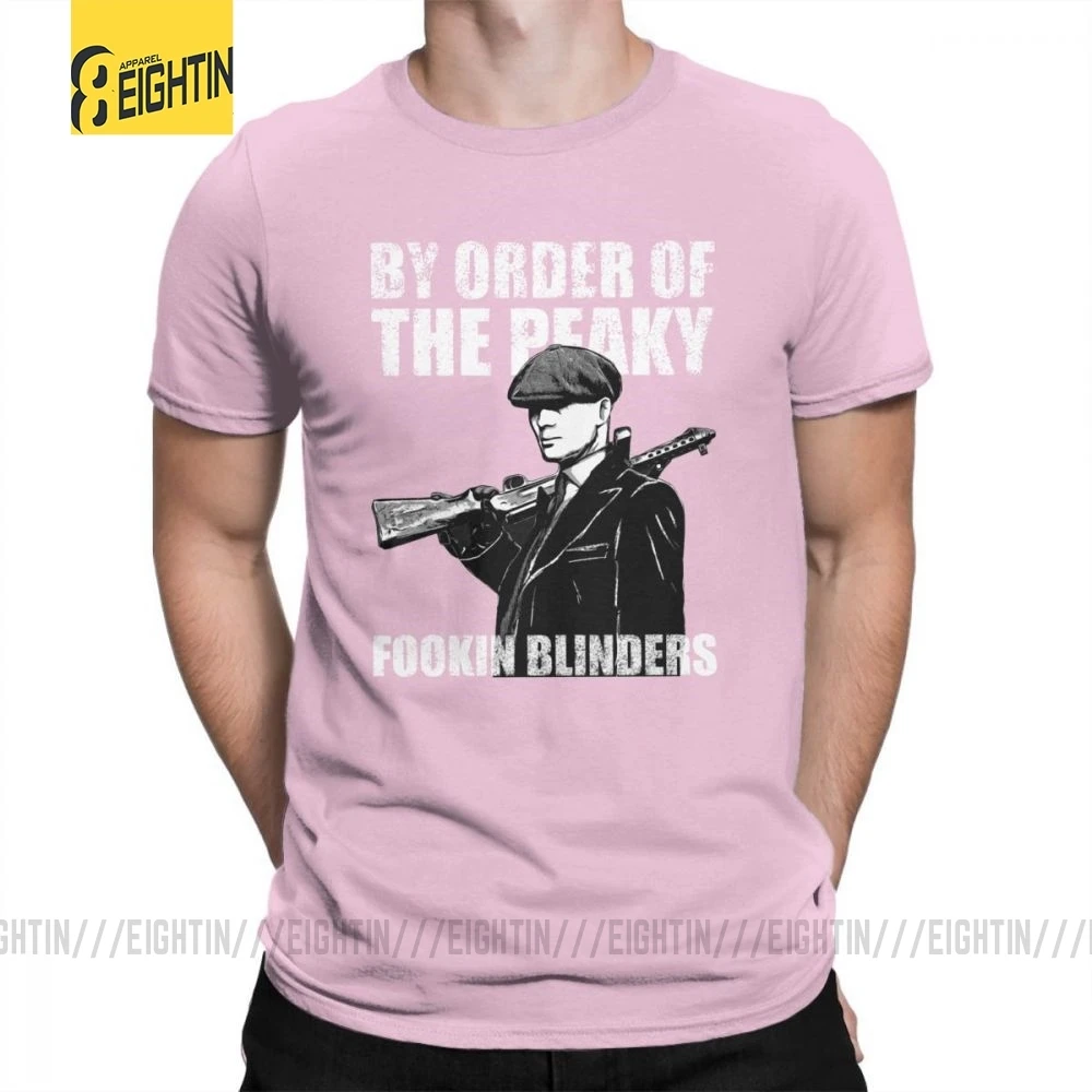 Футболки The Peaky Fookin blinds, хлопок, короткий рукав, круглый вырез, одежда для мужчин, футболки, винтажные, уникальные, 4XL, футболка - Цвет: Розовый