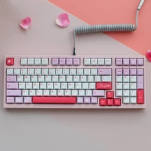 132 Keys/set PBT Dye Subbed Keycaps For MX Switch Mechanical Keyboard Hazakura Theme Japanese Keycap Cherry Profile Key Cap