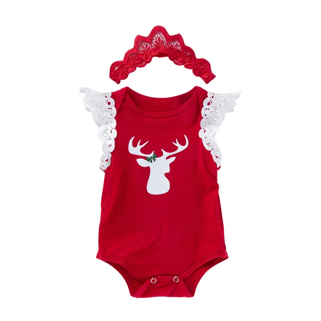 Рождественский комбинезон для новорожденных мальчиков и девочек с длинными