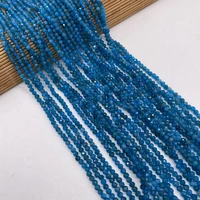 natural stone beads small round blue phosphorus faceted loose spacer beaded for jewelry making diy necklace bracelet accessorie