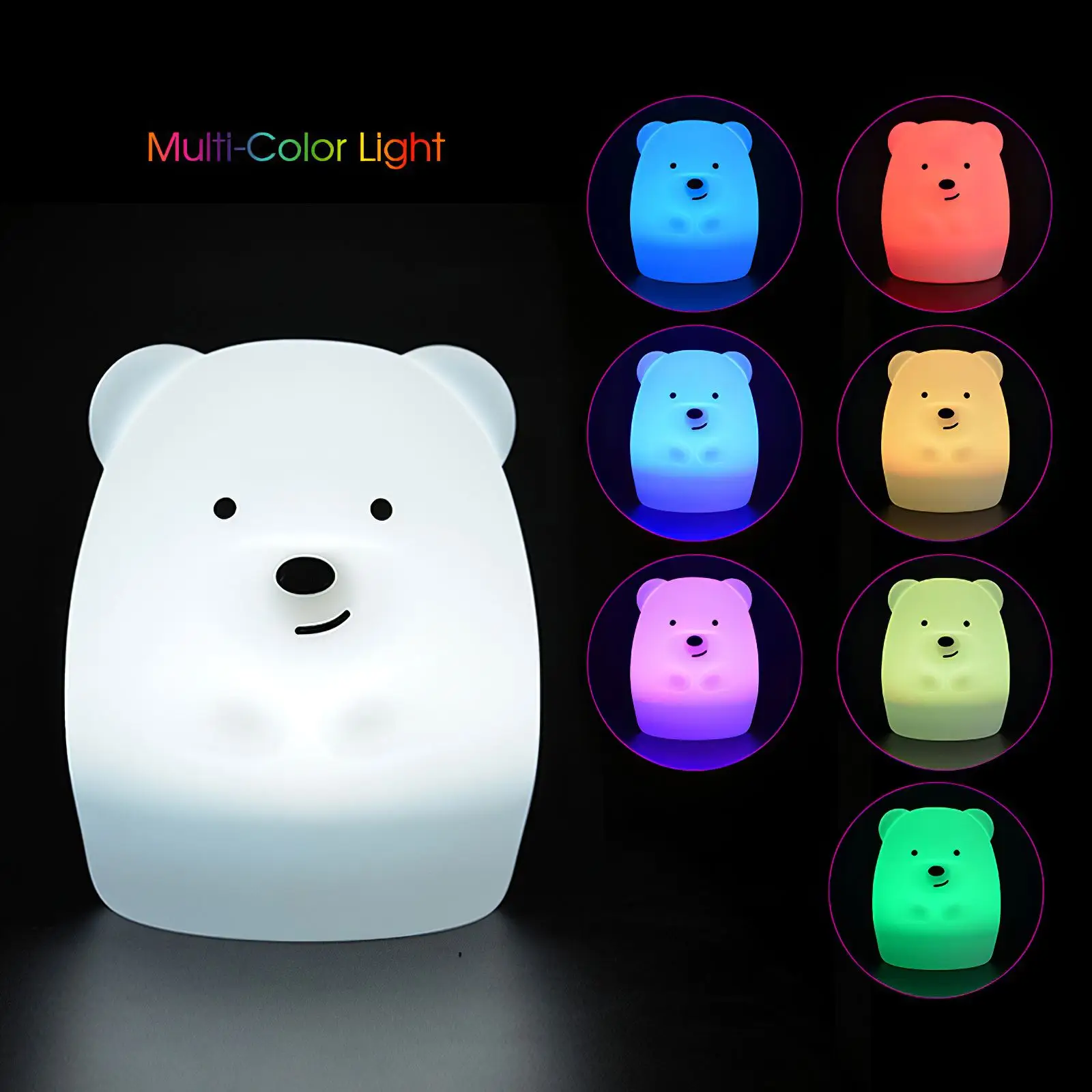 

USB Rechargeable Animal Silicone LED Night Lamp with Remote Control for Bedroom Kids Toddler