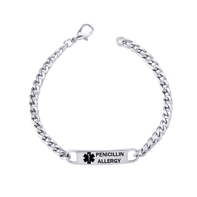 Браслет цепочка из нержавеющей стали для мужчин и женщин модный медицинский