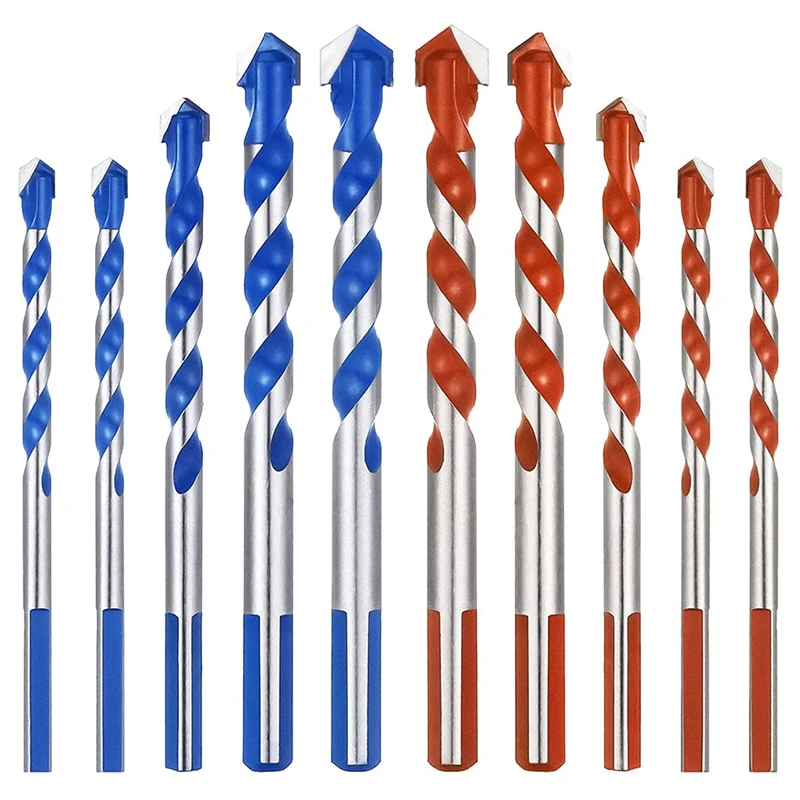 

10 Pcs Drill Bit Triple-Cornered Drill Bit Set Glass Drill Bit Tile Bit Set for Brick, Glass, Ceramic, Granite