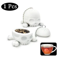 skull silicone tea bag tea infuser silicone strainer tool leaf herbal spice filter diffuser brewing device teapot kitchen tool