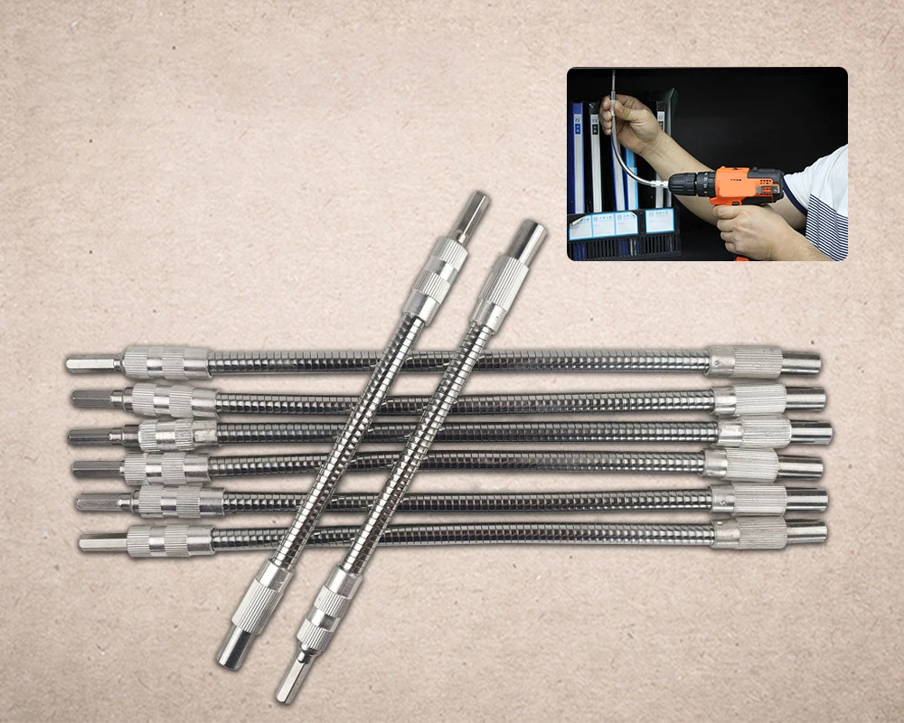 

1/4'' 150/400mm Universal Soft Shaft Batch Head For Electric Drill Bit Holder Flexible Shaft Screwdriver Hex Shank Extension
