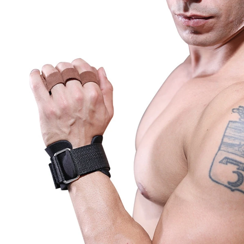 

1 Pair Leather Hand Grips Gymnastics Palm Protector Pull Up Bar Palm Guard Glove 53CD