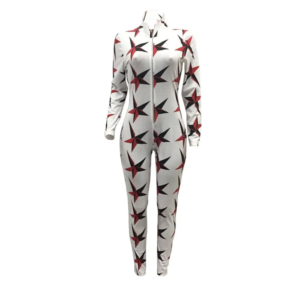 Новинка 2017 года осень и зима горячая мода цифровой принт комбинезон сексуальная