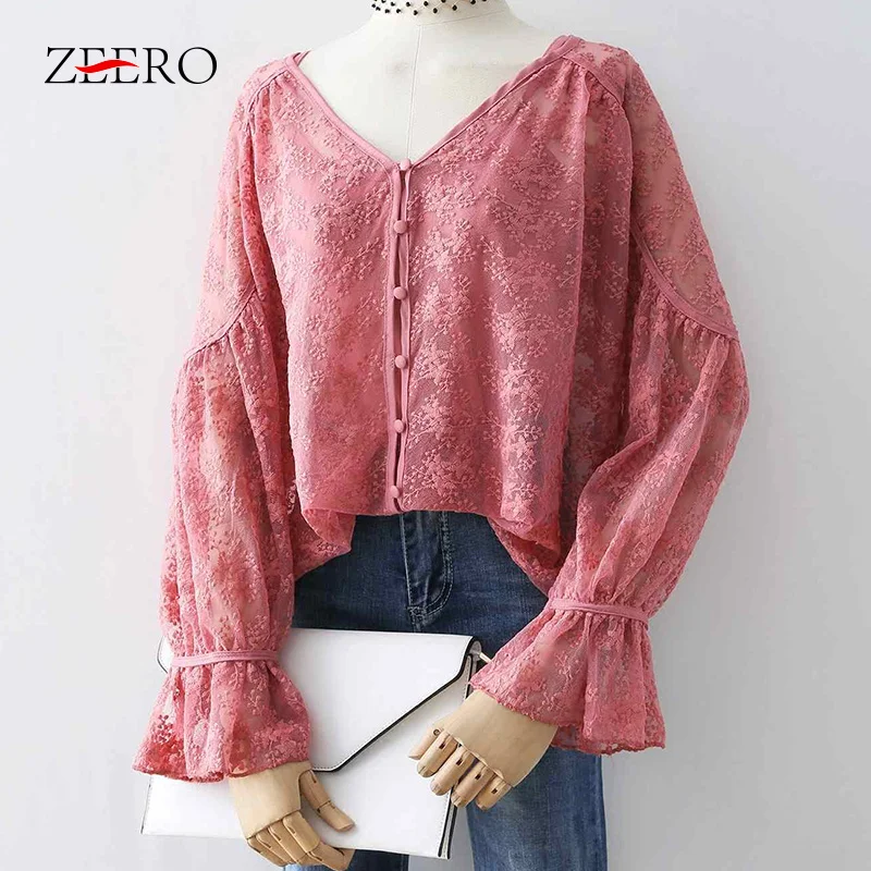 Женские летние топы блузки 2019 кружевное сексуальное модное женственное блузка