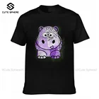 Забавная футболка в стиле хиппо, 100 хлопок, футболка с коротким рукавом, уличная одежда с принтом, Мужская футболка 4xl