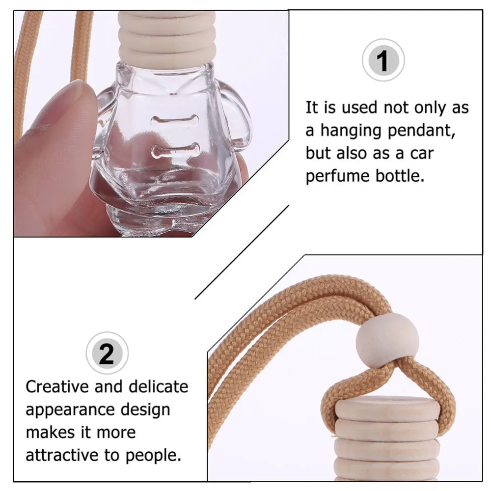 

10pcs Hanging Empty Glass Perfume Bottle Car Diffuse Bottle Car Hanging Ornament