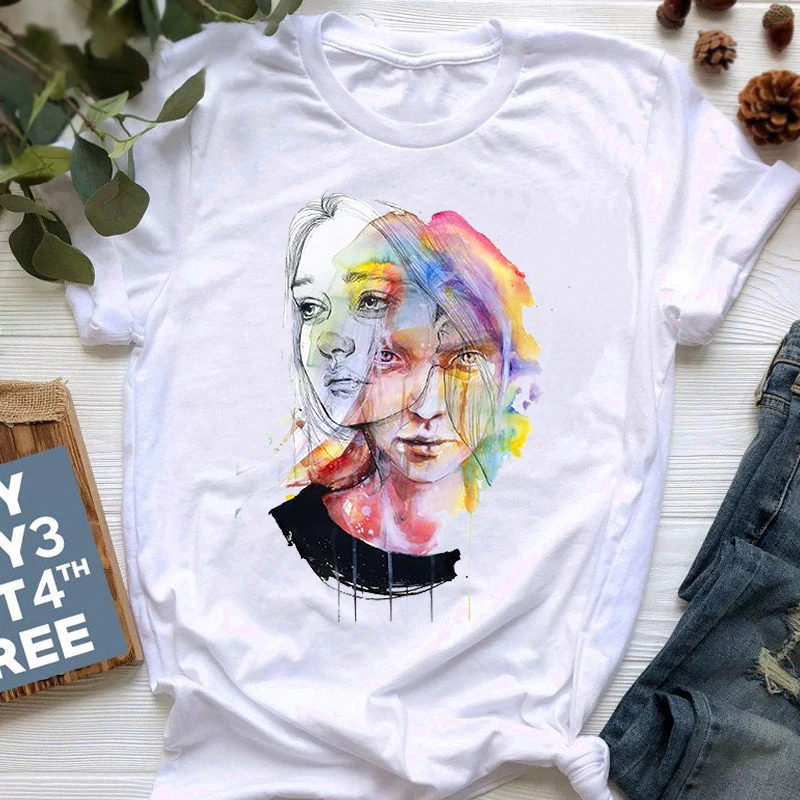 

vogue T-shirt Harajuku cool girl Graphic Tee shirts women Tumblr Aesthetic short Sleeve T Shirt Streetwear Hipster Summer Top