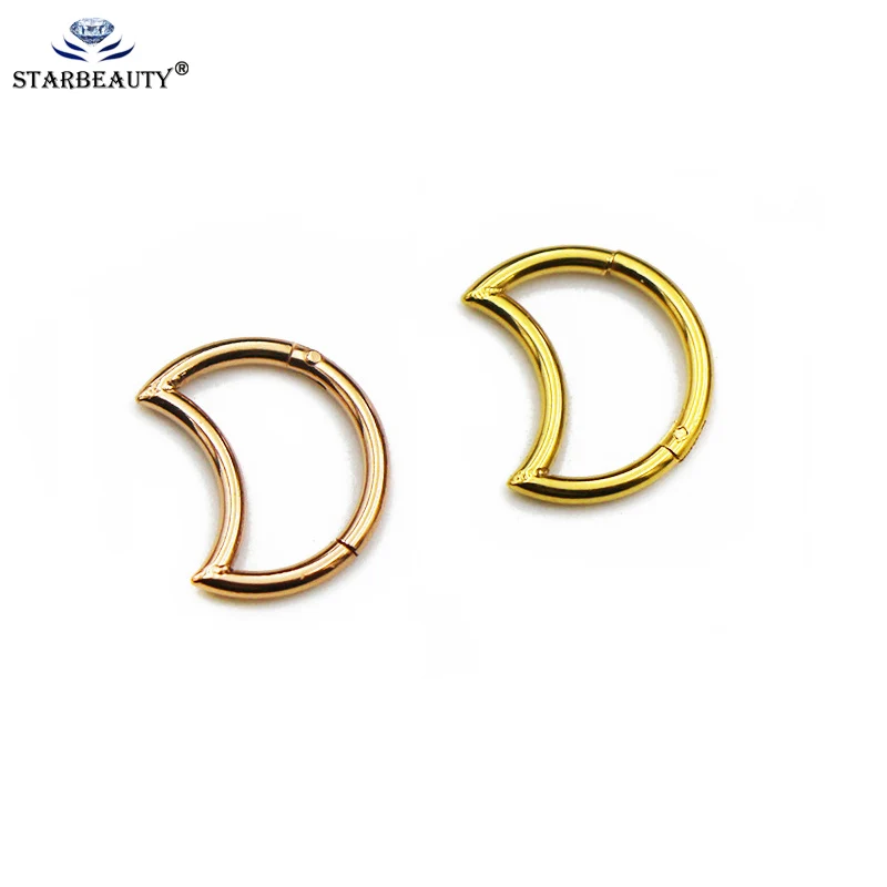 

1Pc 100% 316L Steel 16G Moon Star Cartilage Helix Tragus Conch Rook Ear Piercing Earring Stud Stainless Steel Jewelry