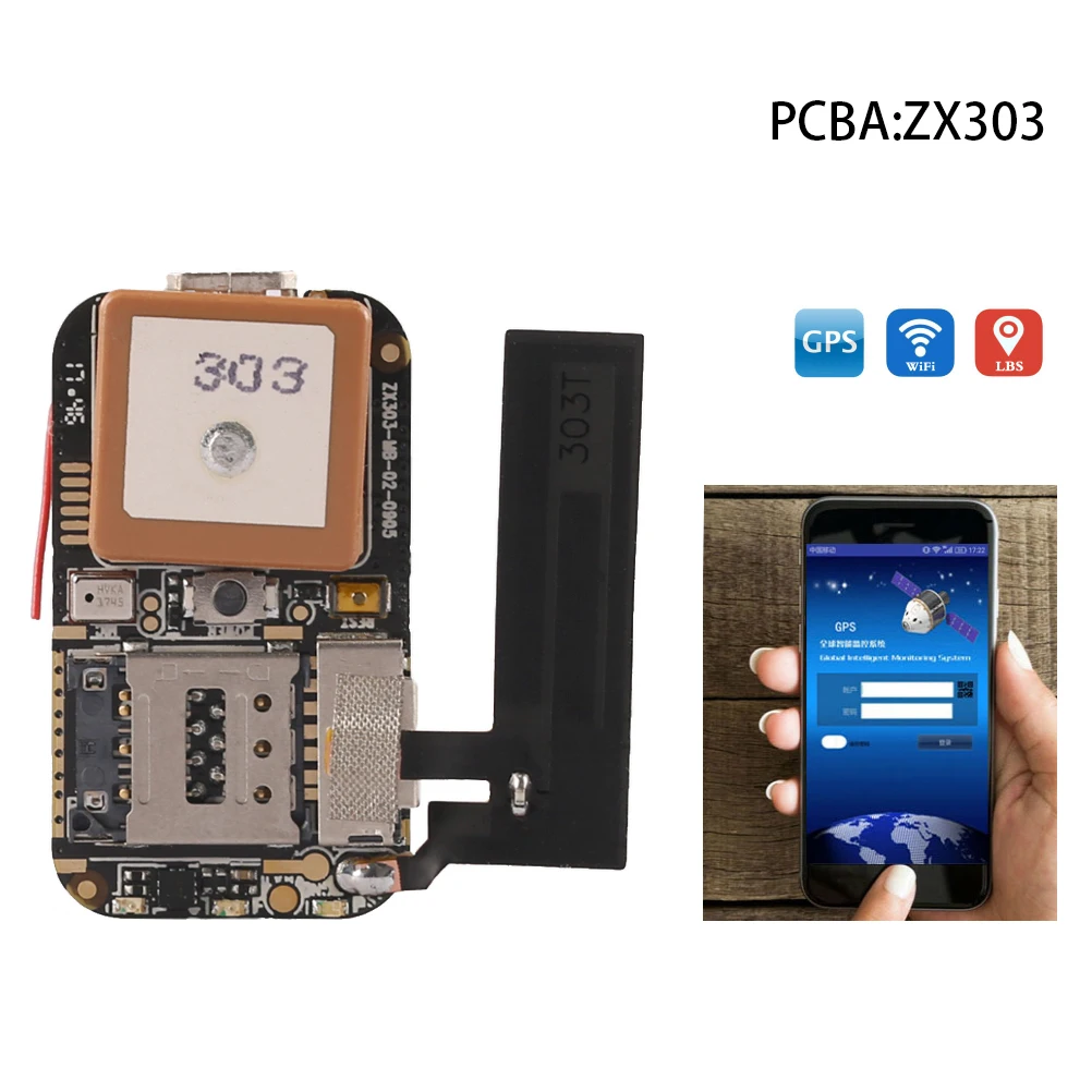 

New ZX303 PCBA GPS Tracker GSM GPS Wifi LBS Locator SOS Alarm Web APP Tracking TF Card Voice Recorder SMS Coordinate Dual System