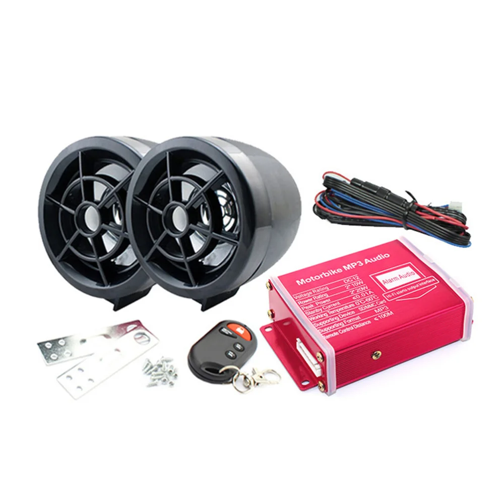 

Motorcycle Audio Weatherproof Speaker System MP3 Two Speakers Amplifier Sound System (Black)