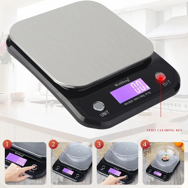 

High Precision Kitchen Scale Digital Scale Stainless Steel Food Baking Electronic Scale 3kg/5kg/10kg 0.1/1g