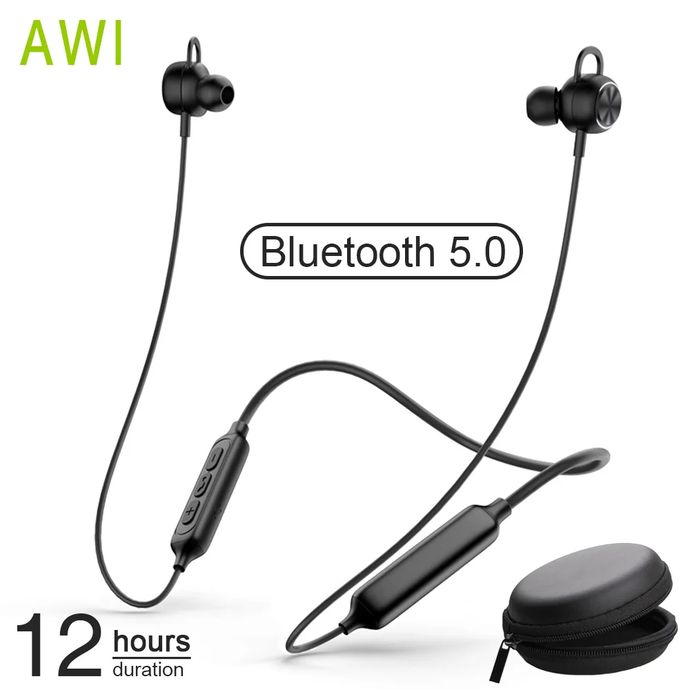 AWI In Ear металлические Bluetooth наушники беспроводные игровая гарнитура спортивные с
