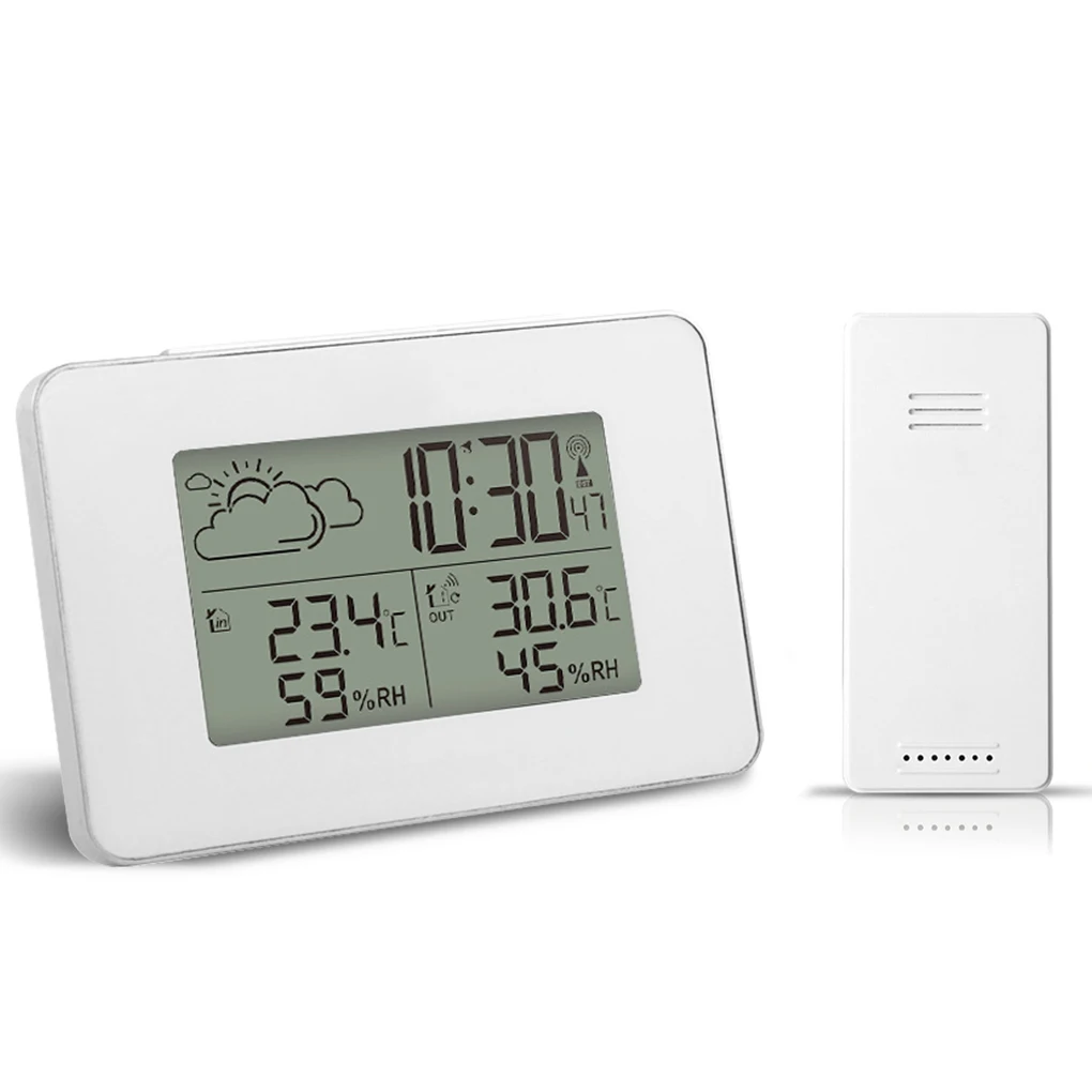 

Цифровая метеостанция с будильником, настольный Беспроводной сенсор, гигрометр, термометр с ЖК-дисплеем, для кухни, дома