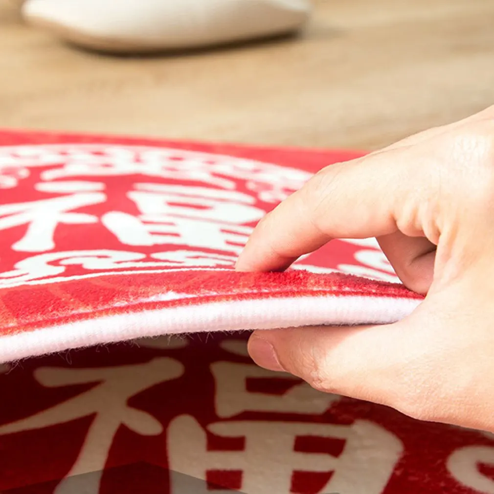 Фланелевый праздничный красный креативный коврик для дома домашний замшевый