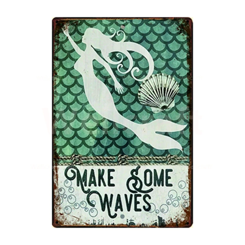 

[ WellCraft ] Beach Pool Rules Fisherman Summer Metal Sign Tin Poster Home Decor Bar Wall Art Painting 20*30 CM Sizer L17