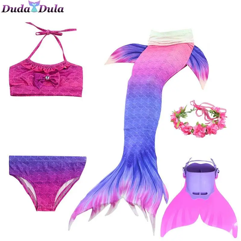 Женский костюм Русалочки с моноластами купальный для девочек хвостом и